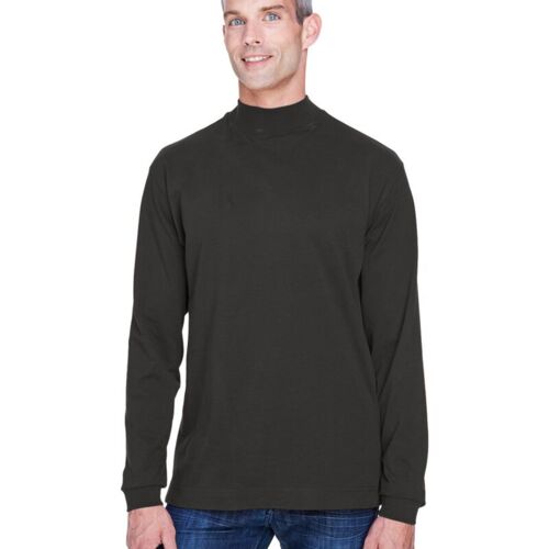 Unisex Sueded Jersey Mock Neck T-Shirt Thumbnail